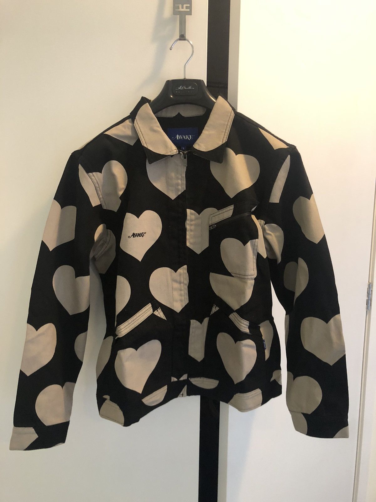 Awake Hearts Harrington jacket black/white | Grailed