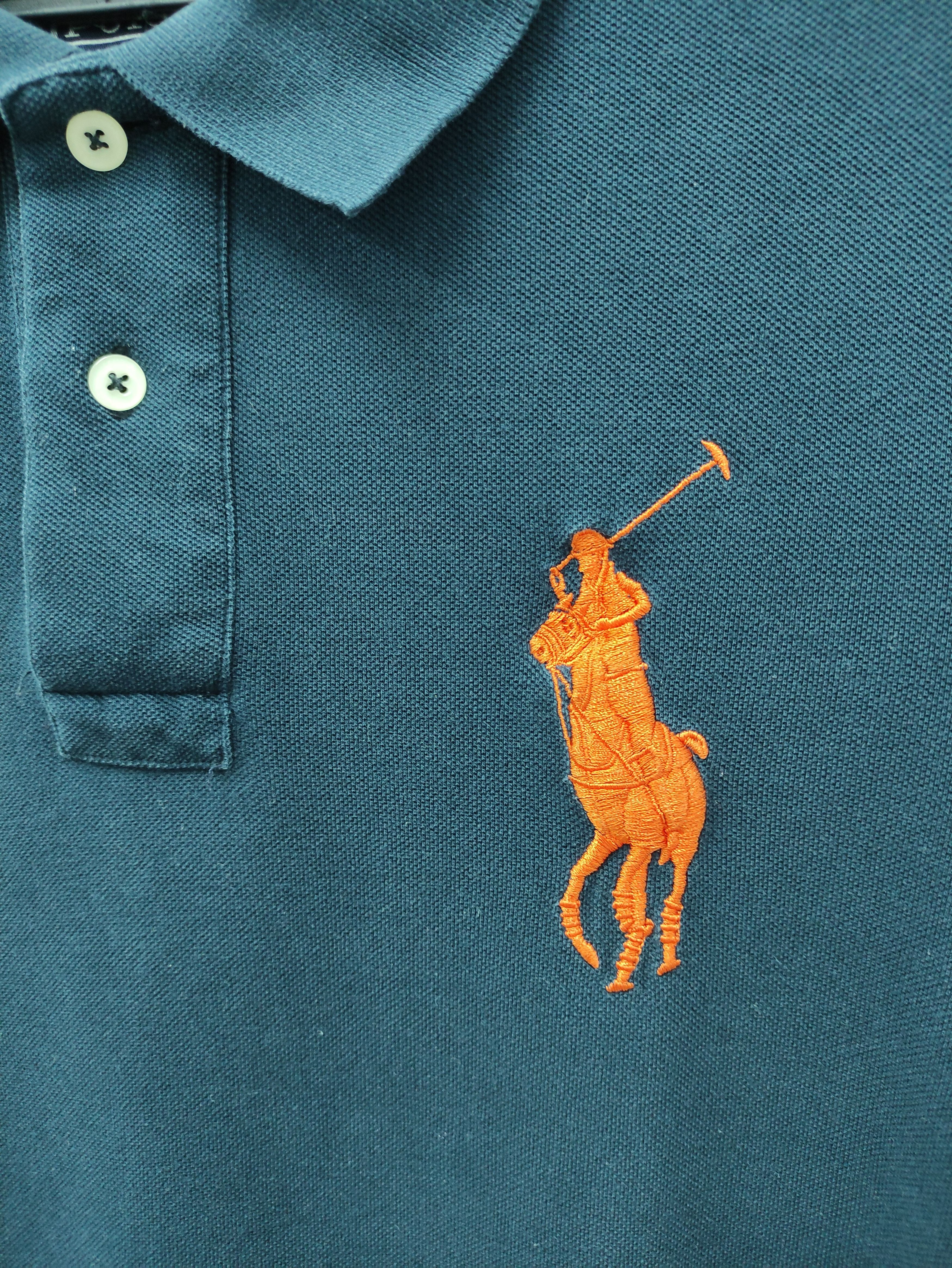 Polo Ralph Lauren VINTAGE POLO RALPH LAUREN NAVY BLUE ORANGE LOGO POLO SHIRT Size US M / EU 48-50 / 2 - 4 Thumbnail