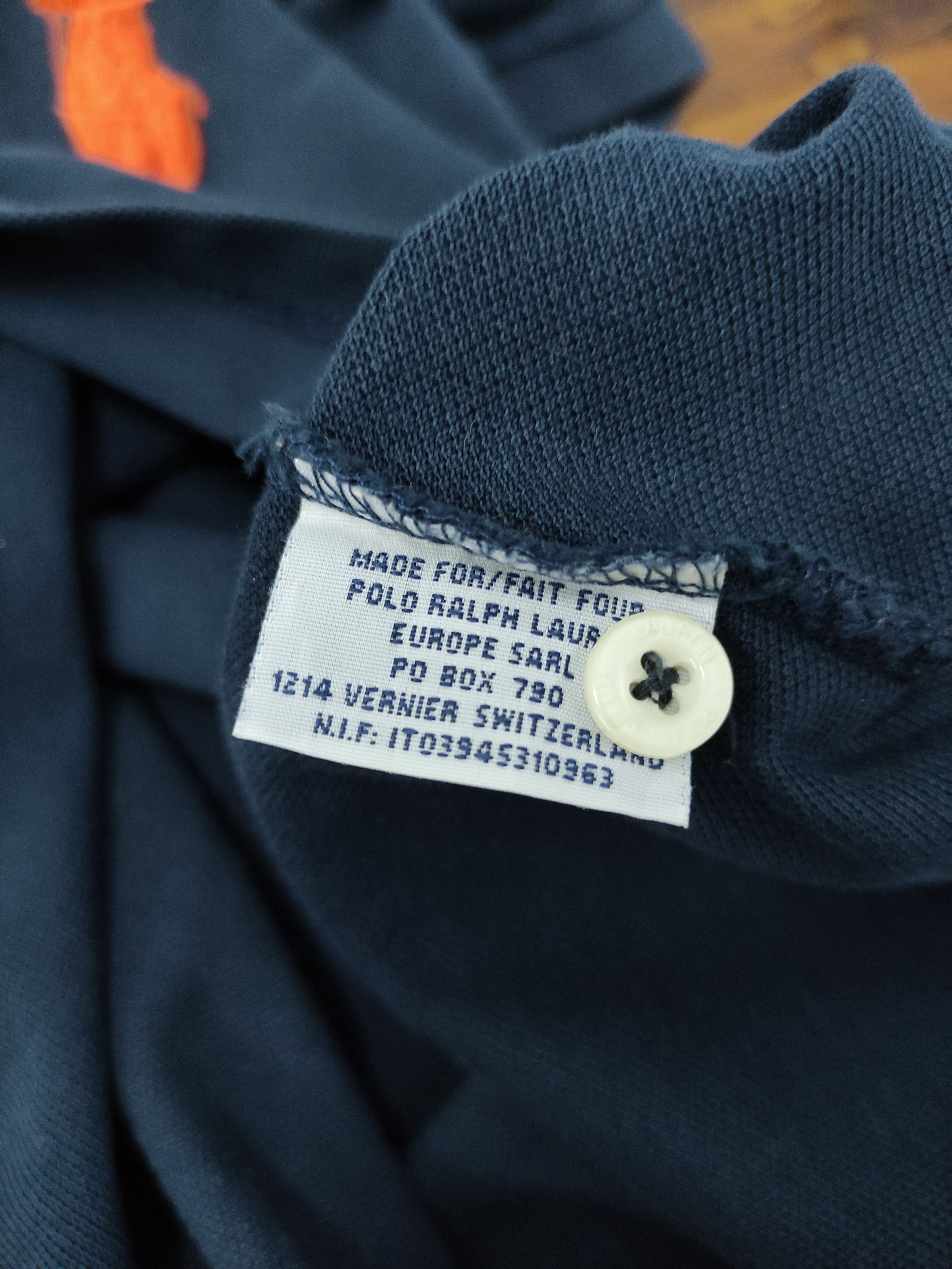 Polo Ralph Lauren VINTAGE POLO RALPH LAUREN NAVY BLUE ORANGE LOGO POLO SHIRT Size US M / EU 48-50 / 2 - 7 Thumbnail