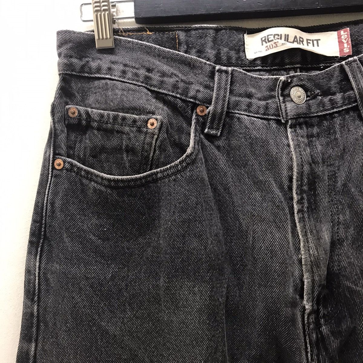 Levi's Vintage Y2K Levis 505 Regular Fit Denim Black Faded Size US 34 / EU 50 - 4 Thumbnail
