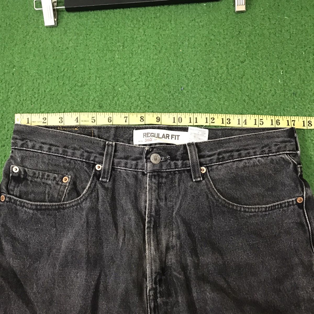 Levi's Vintage Y2K Levis 505 Regular Fit Denim Black Faded Size US 34 / EU 50 - 20 Thumbnail