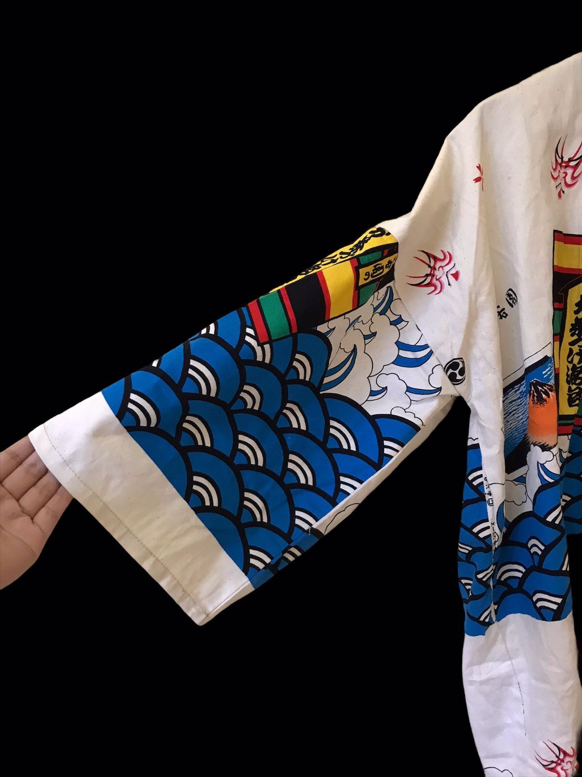 Vintage Japanese Traditional Ocean Design Kimono