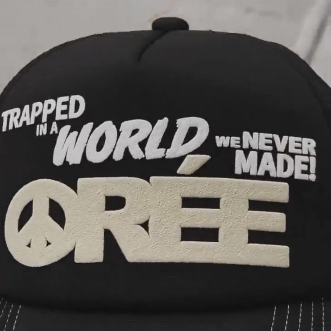 Oree New York Oree NYC Peace Field Trucker Cap Black OS Size ONE SIZE - 3 Thumbnail