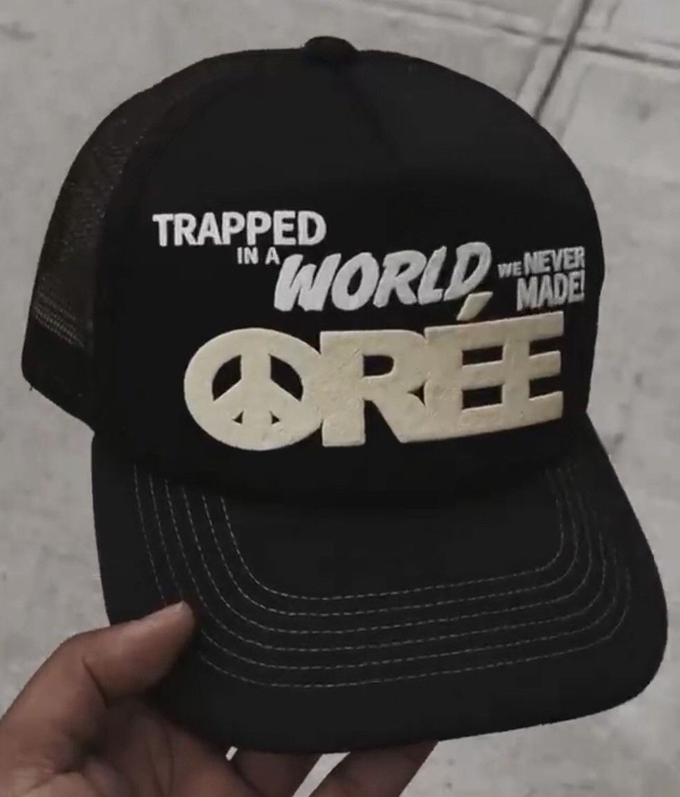 Oree New York Oree NYC Peace Field Trucker Cap Black OS Size ONE SIZE - 2 Thumbnail