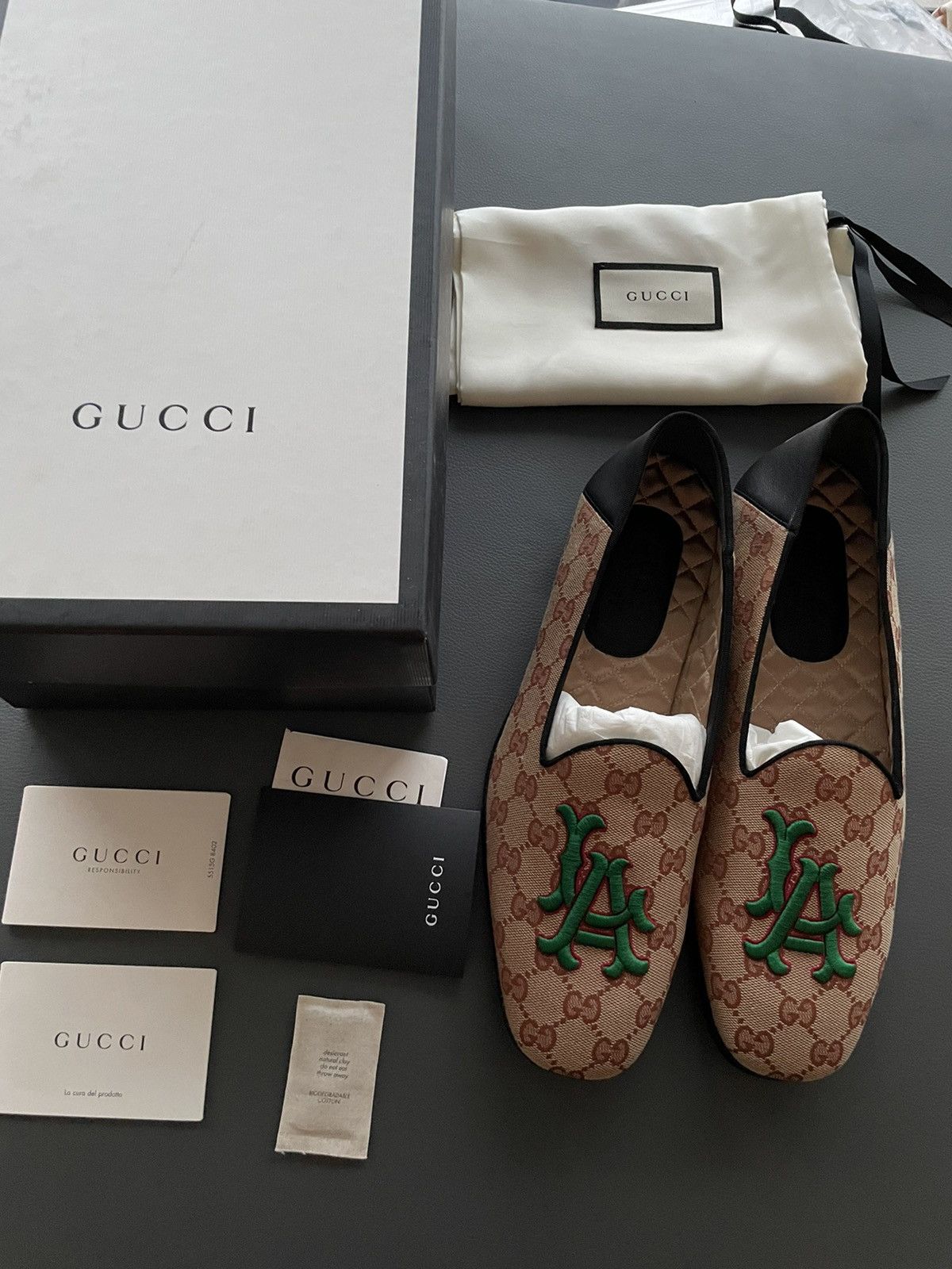 Gucci × MLB RareLimited Edition Gucci x LA Dodgers GG Logo Loafer Shoes Size US 9.5 / EU 42-43 - 13 Thumbnail