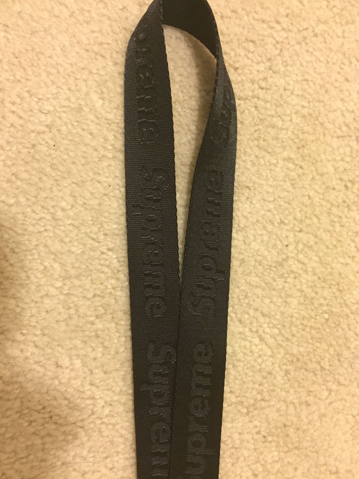 New Supreme Black Nylon Lanyard buy