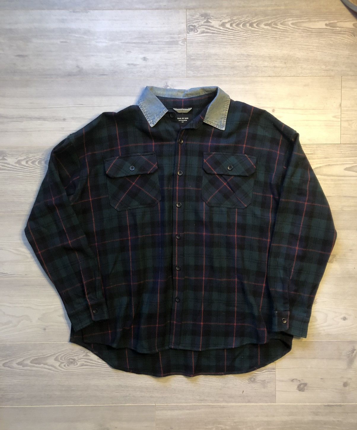 Discount fear of god denim collar flannel 2026