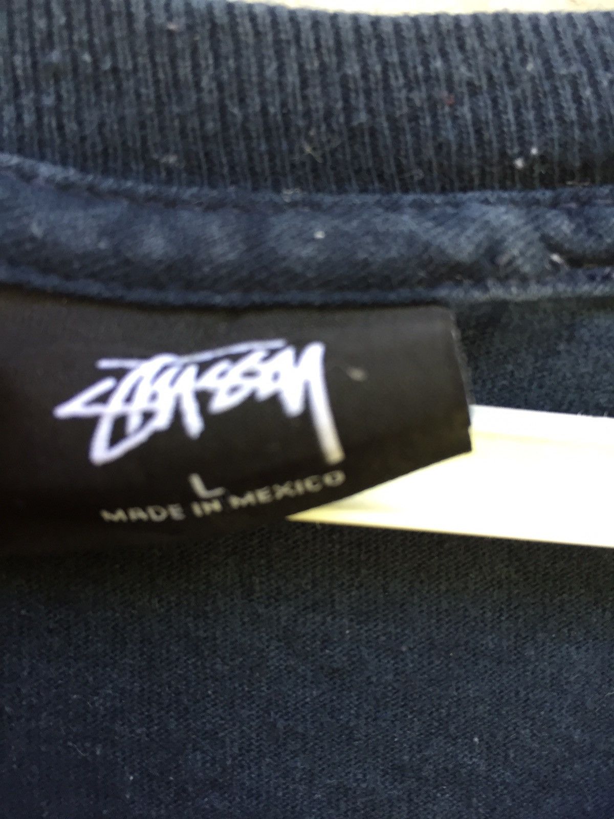 Stussy × Vintage Vintage Stussy 1980 Navy Blue T-shirt Size US L / EU 52-54 / 3 - 3 Thumbnail