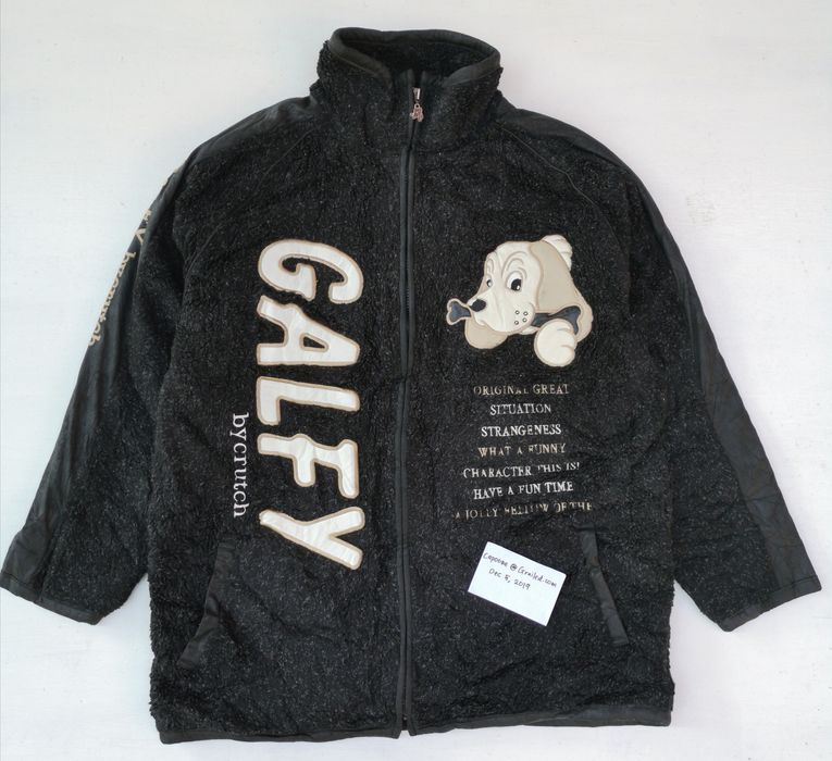 Vintage Rare 80s Galfy by Crutch Monogram Big Logo Jacket