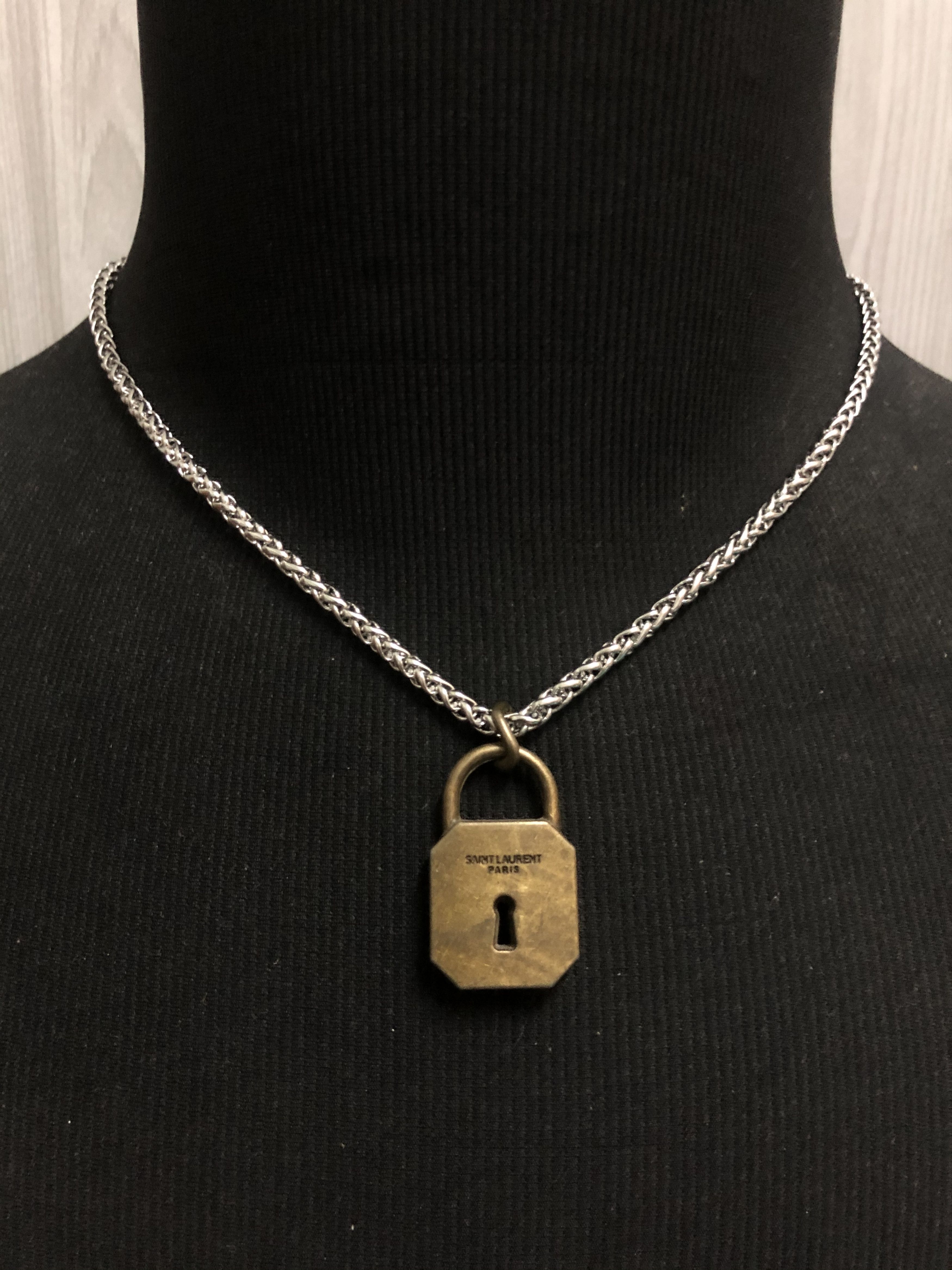 Vintage Yves Saint Laurent YSL Pad lock Made Into Pendant Necklaces Chain Grailed