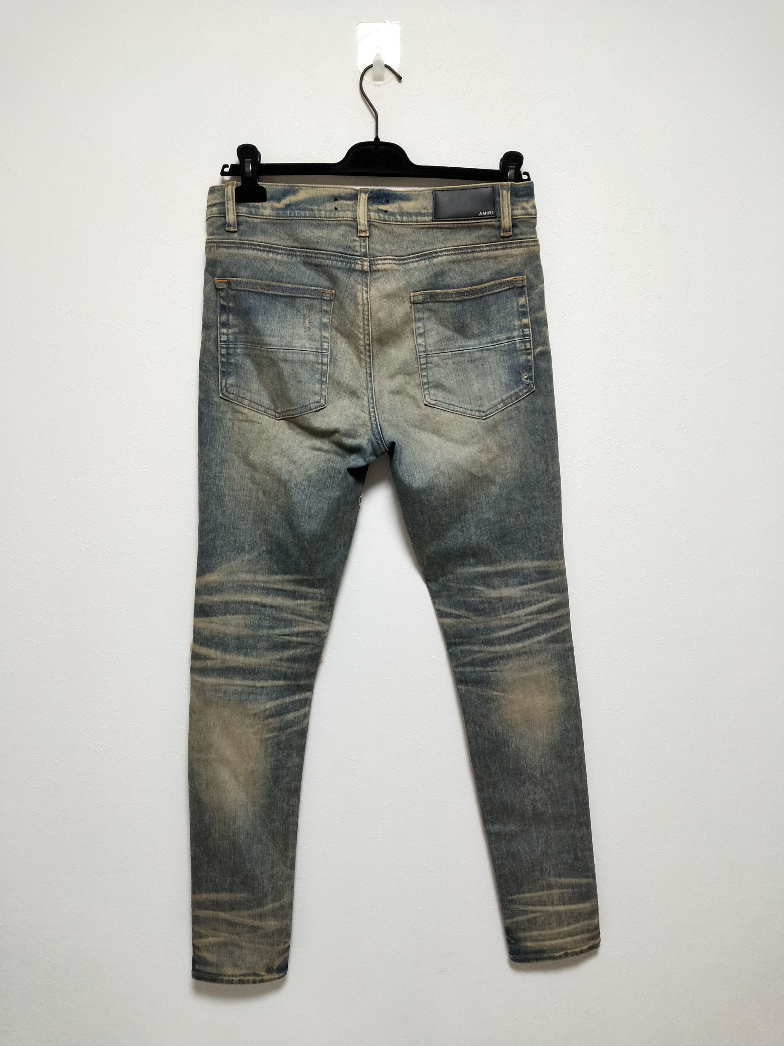 Pre-owned Amiri Dirty Indigo Bandana Mx1 Jeans In Blue