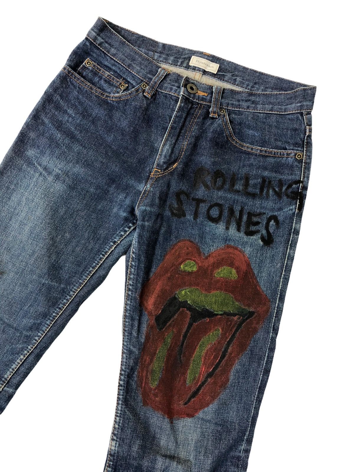 Hysteric Glamour × Japanese Brand Hysteric Glamour Custom Parody Rolling Stones Slim Fit Jeans Size US 28 / EU 44 - 3 Thumbnail