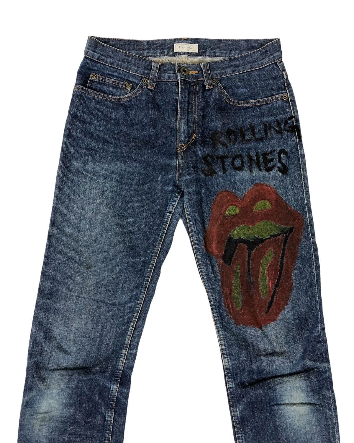 Hysteric Glamour × Japanese Brand Hysteric Glamour Custom Parody Rolling Stones Slim Fit Jeans Size US 28 / EU 44 - 4 Thumbnail