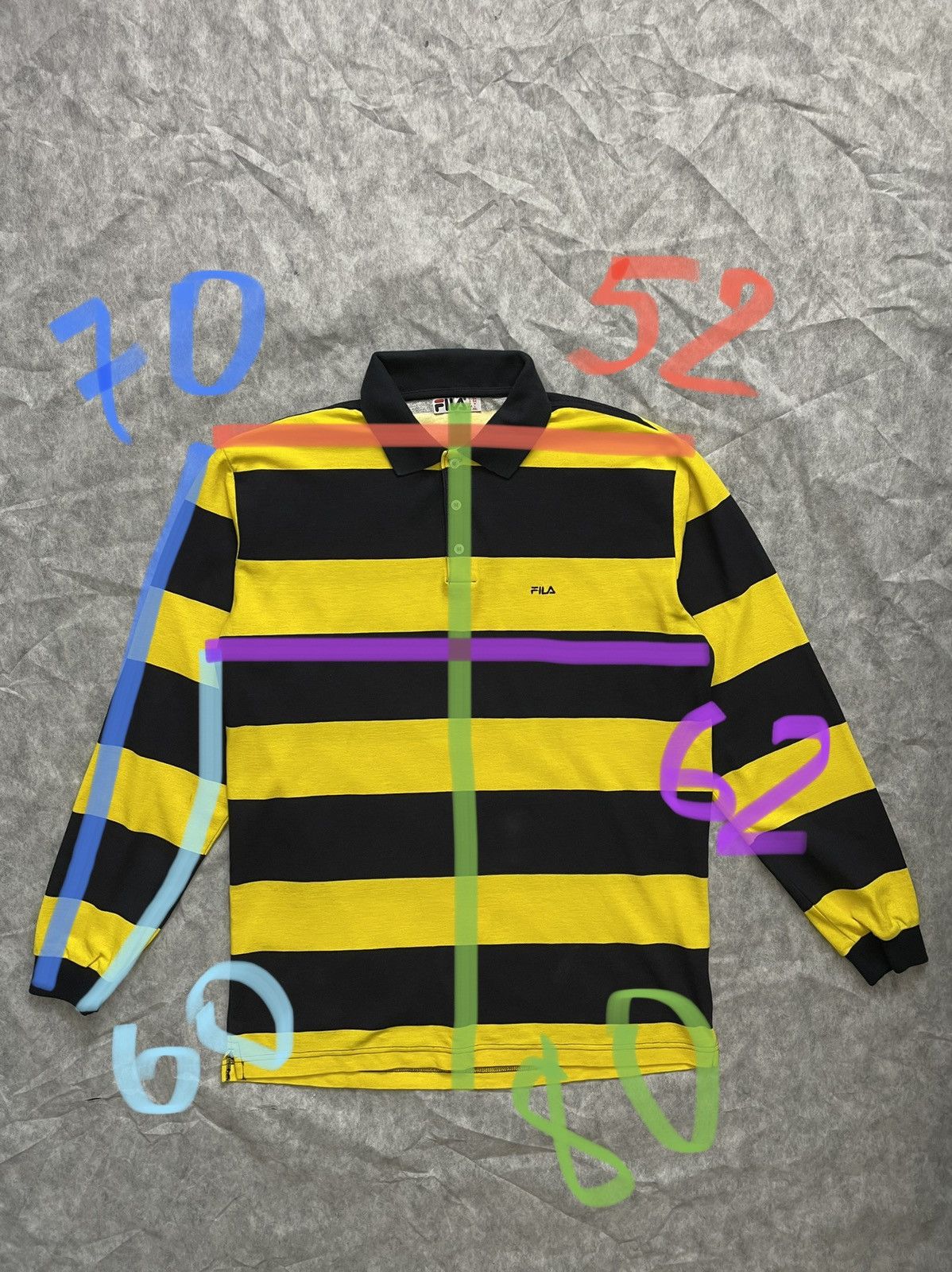 Fila × Vintage FILA vintage Striped polo Long sleeve size 54/XXL Size US XL / EU 56 / 4 - 8 Thumbnail