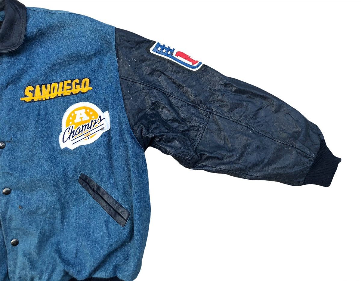 NFL 💥Vintage 💥NFL Los Angeles Charges Denim Leather Jacket Size US M / EU 48-50 / 2 - 6 Thumbnail