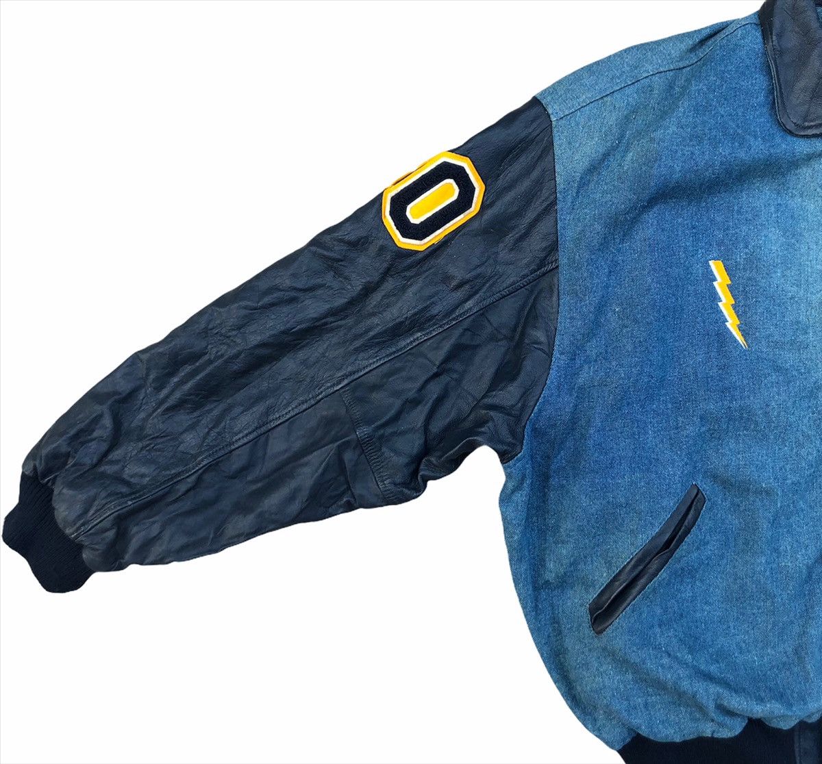 NFL 💥Vintage 💥NFL Los Angeles Charges Denim Leather Jacket Size US M / EU 48-50 / 2 - 5 Thumbnail