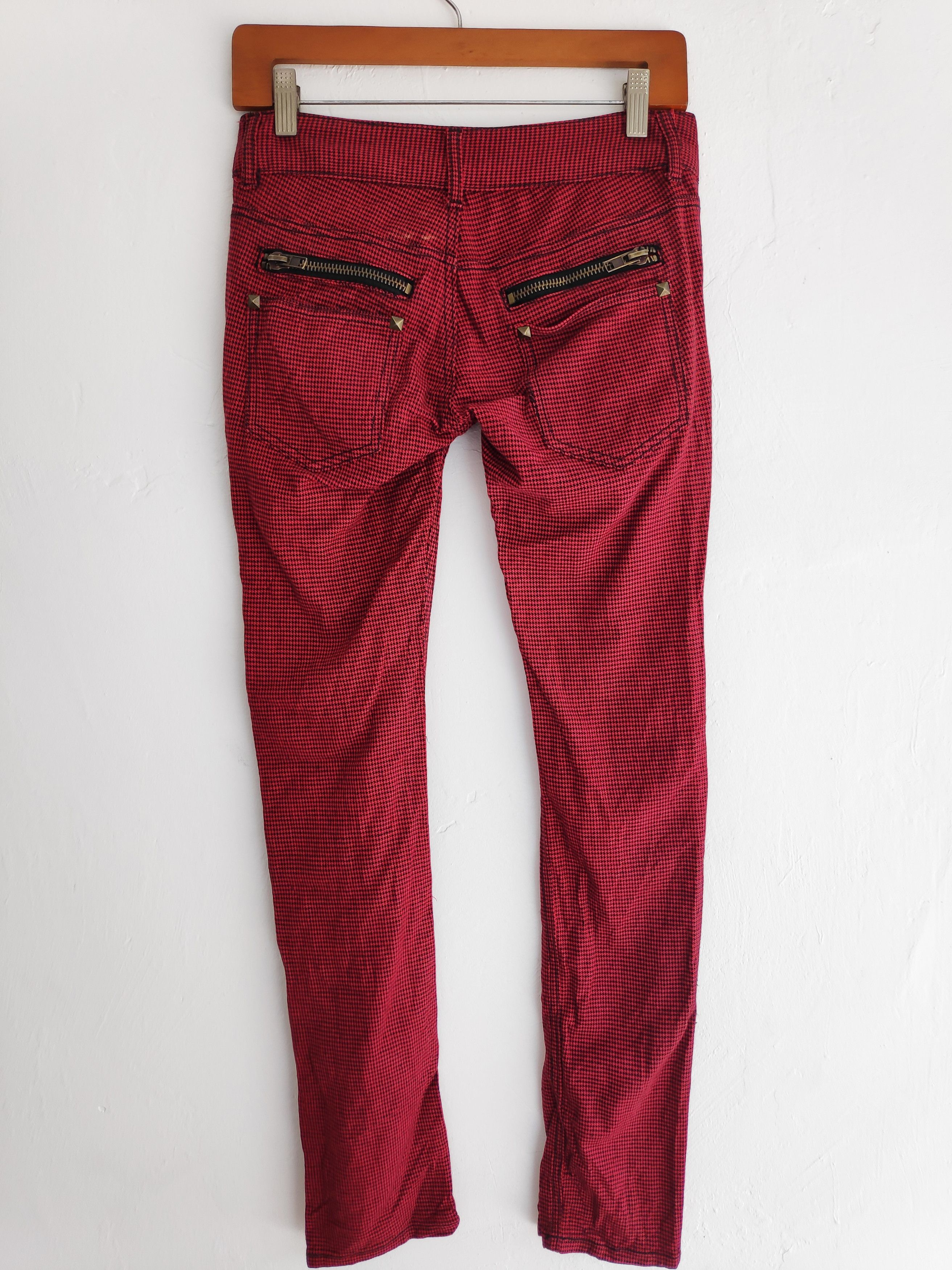 If Six Was Nine × Japanese Brand × Seditionaries Glad News Tartan Plaid Punk Zipper Skinny Pants Size 29 Size US 29 - 18 Thumbnail