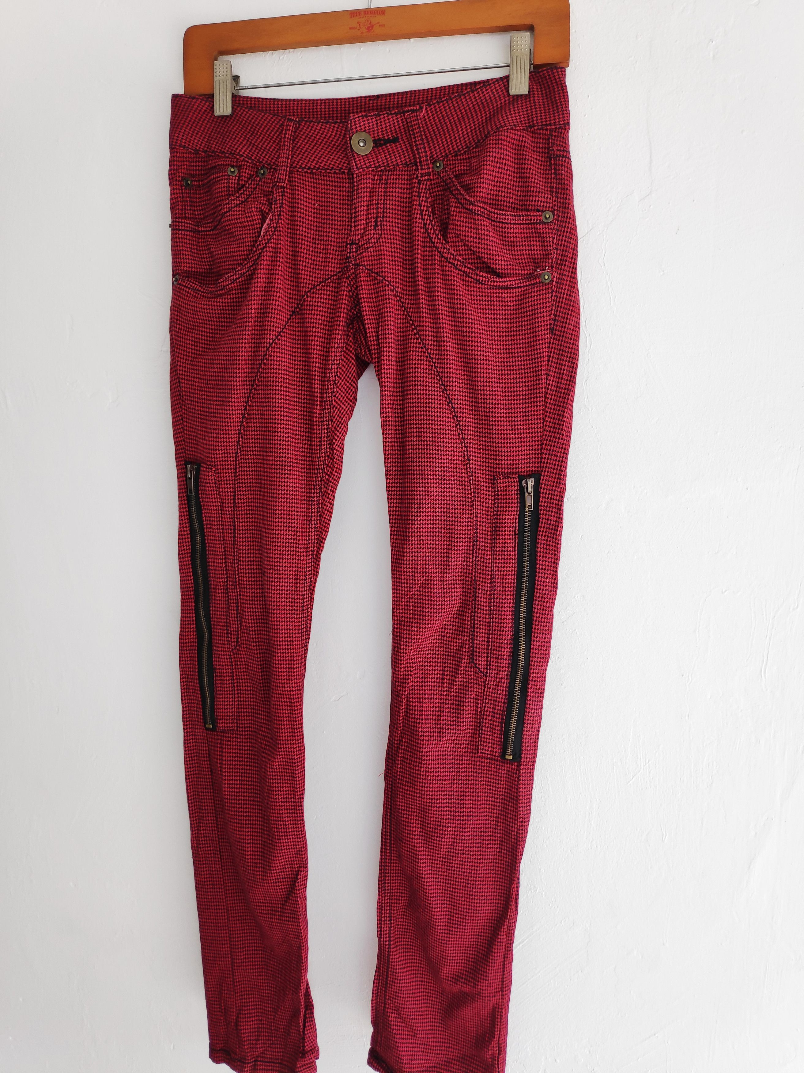 If Six Was Nine × Japanese Brand × Seditionaries Glad News Tartan Plaid Punk Zipper Skinny Pants Size 29 Size US 29 - 3 Thumbnail