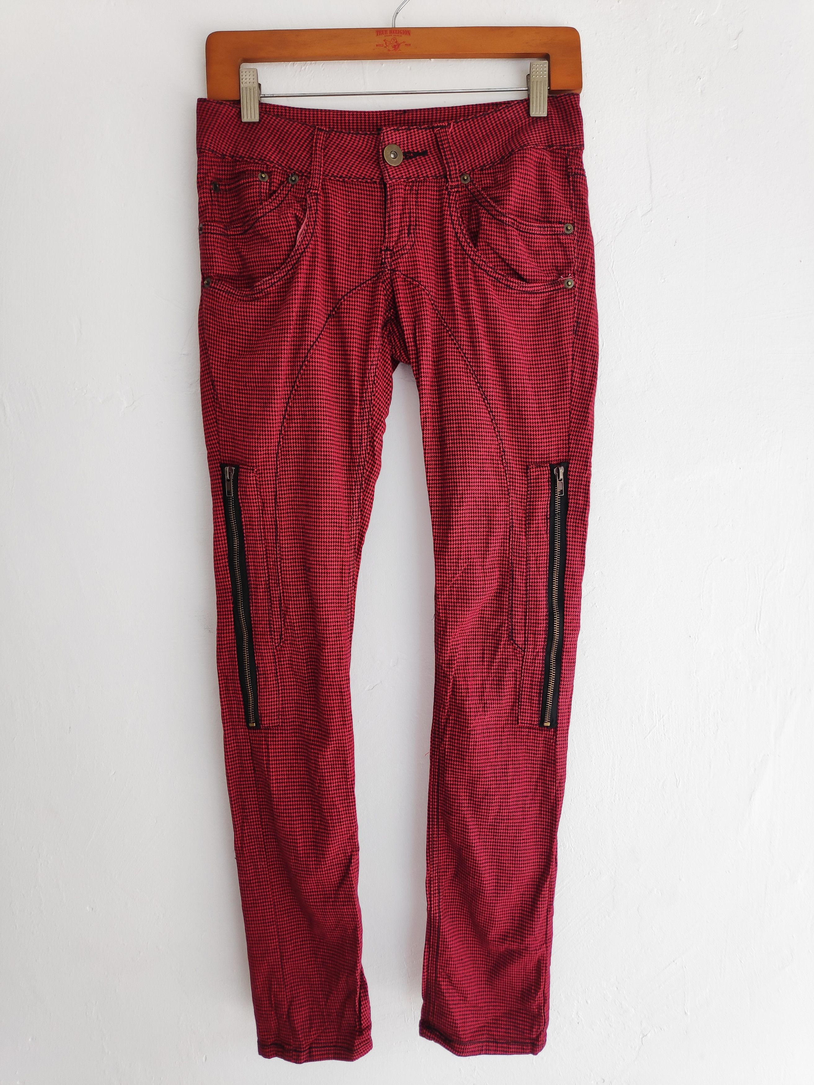 If Six Was Nine × Japanese Brand × Seditionaries Glad News Tartan Plaid Punk Zipper Skinny Pants Size 29 Size US 29 - 1 Thumbnail