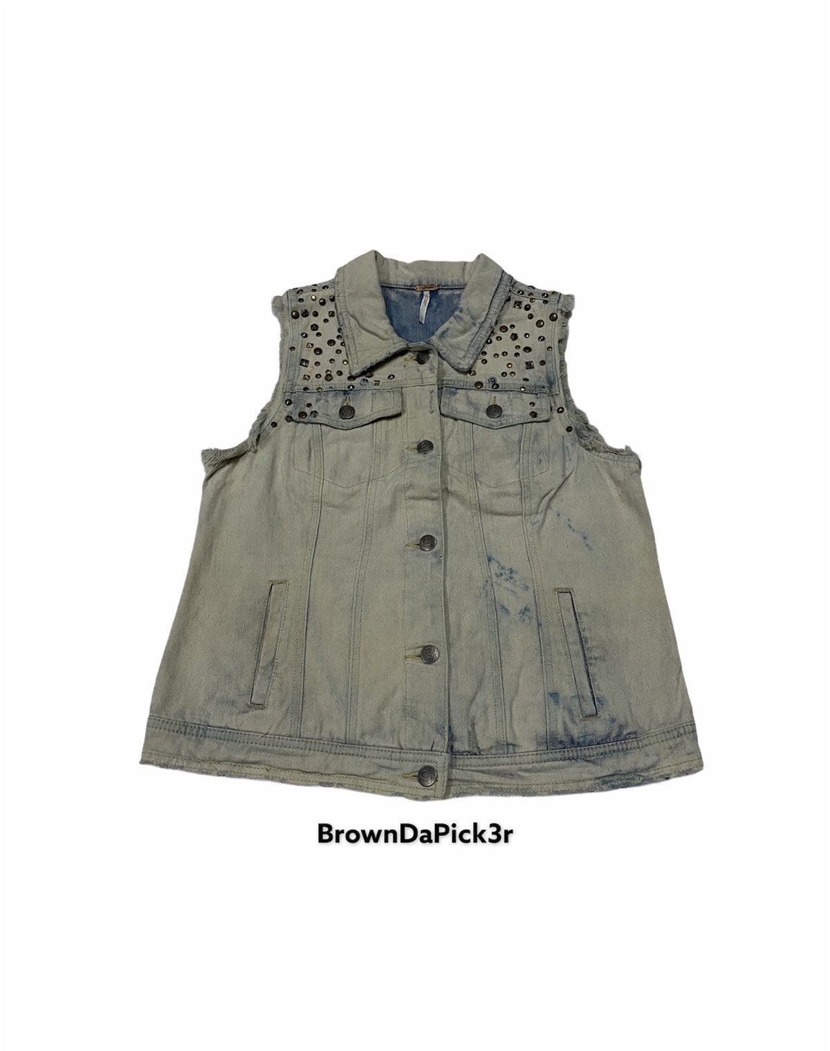 DELETE SOON‼️ Free People studed Sleeveless Jeans Jacket