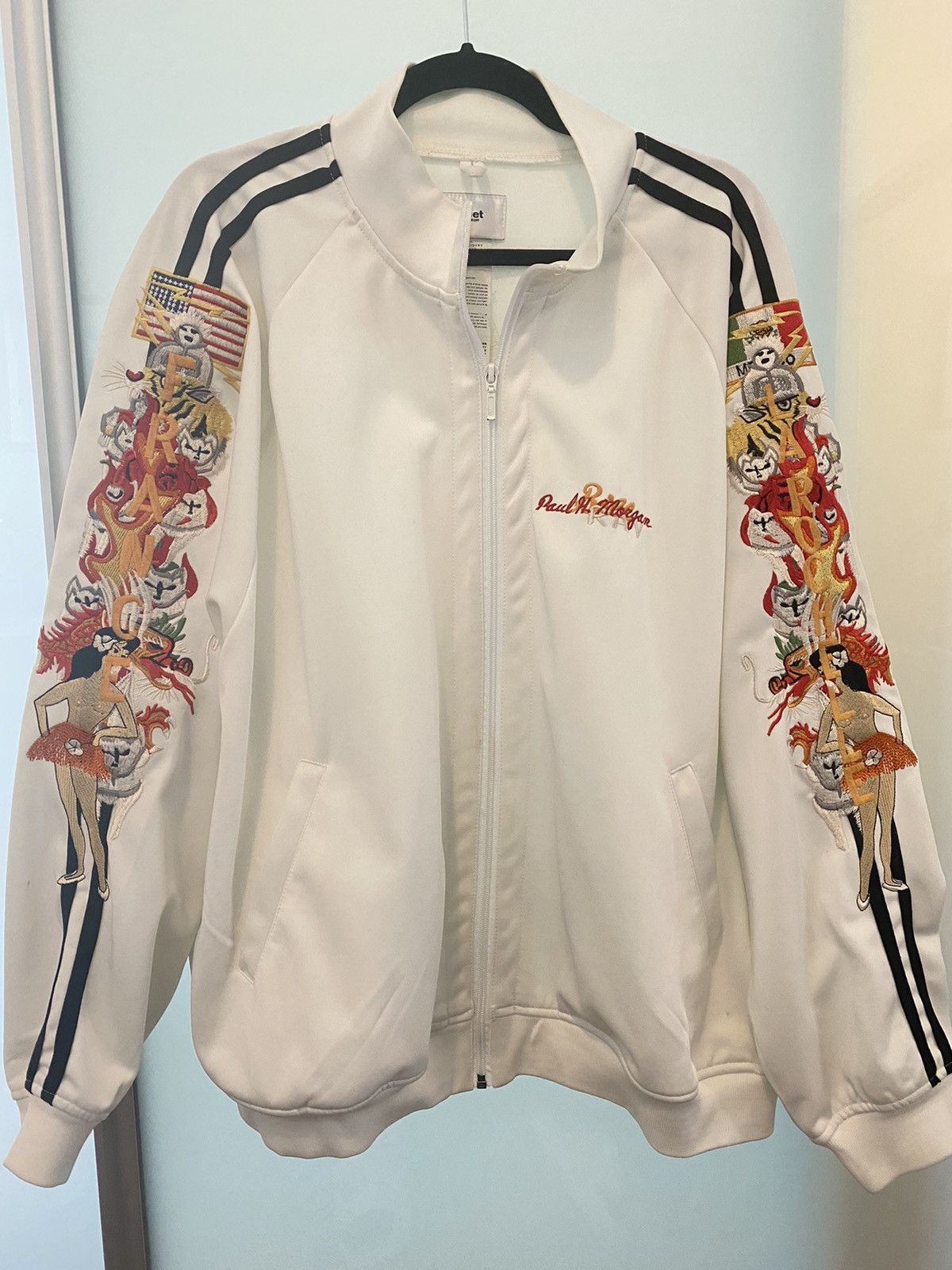 PRINTED CHAOS EMBROIDERY TRACK JACKET