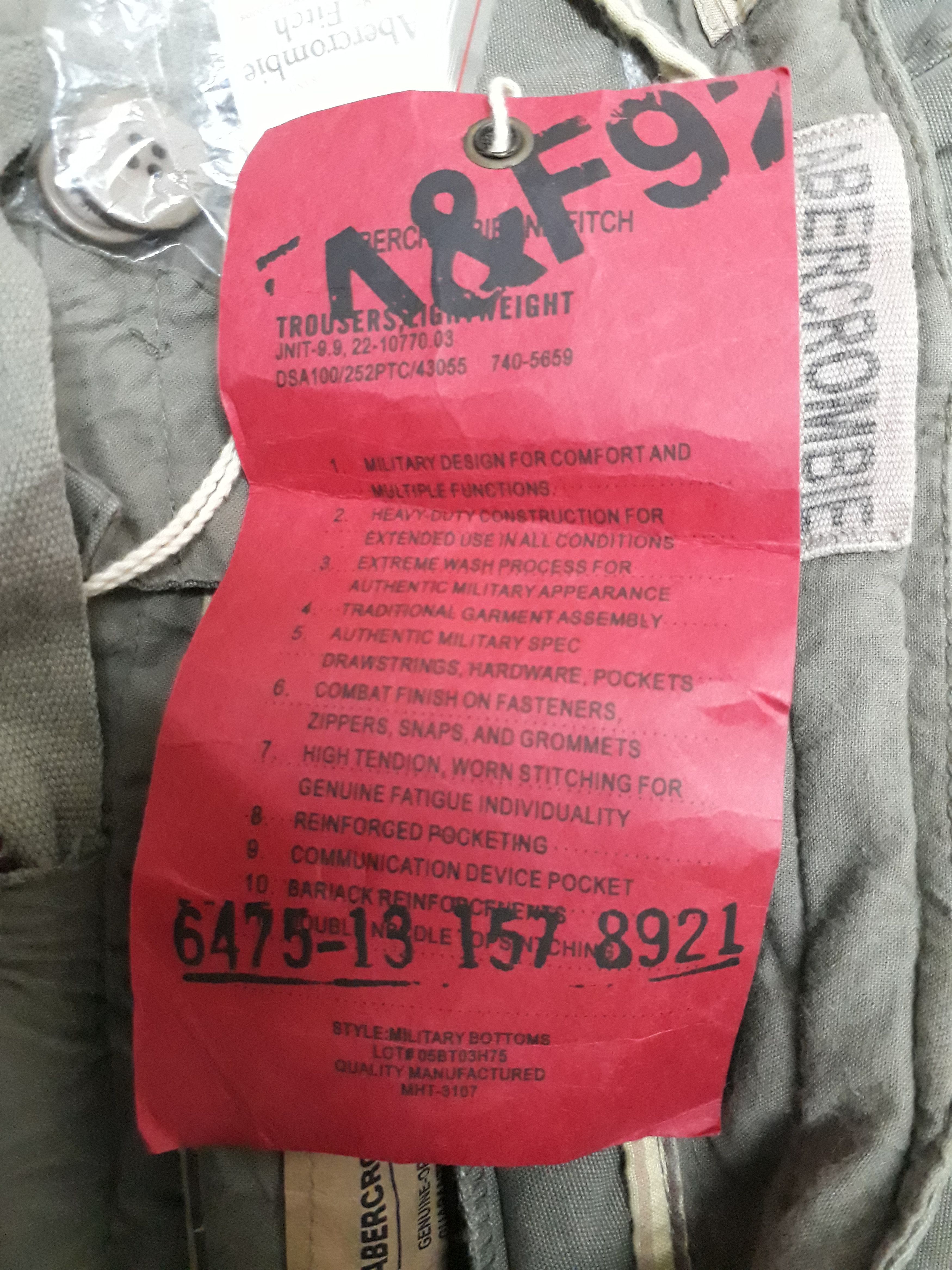 Abercrombie & Fitch 💥A&F ABERCROMBIE & FITCH Multipocket Trouser Pants Size US 33 - 5 Thumbnail