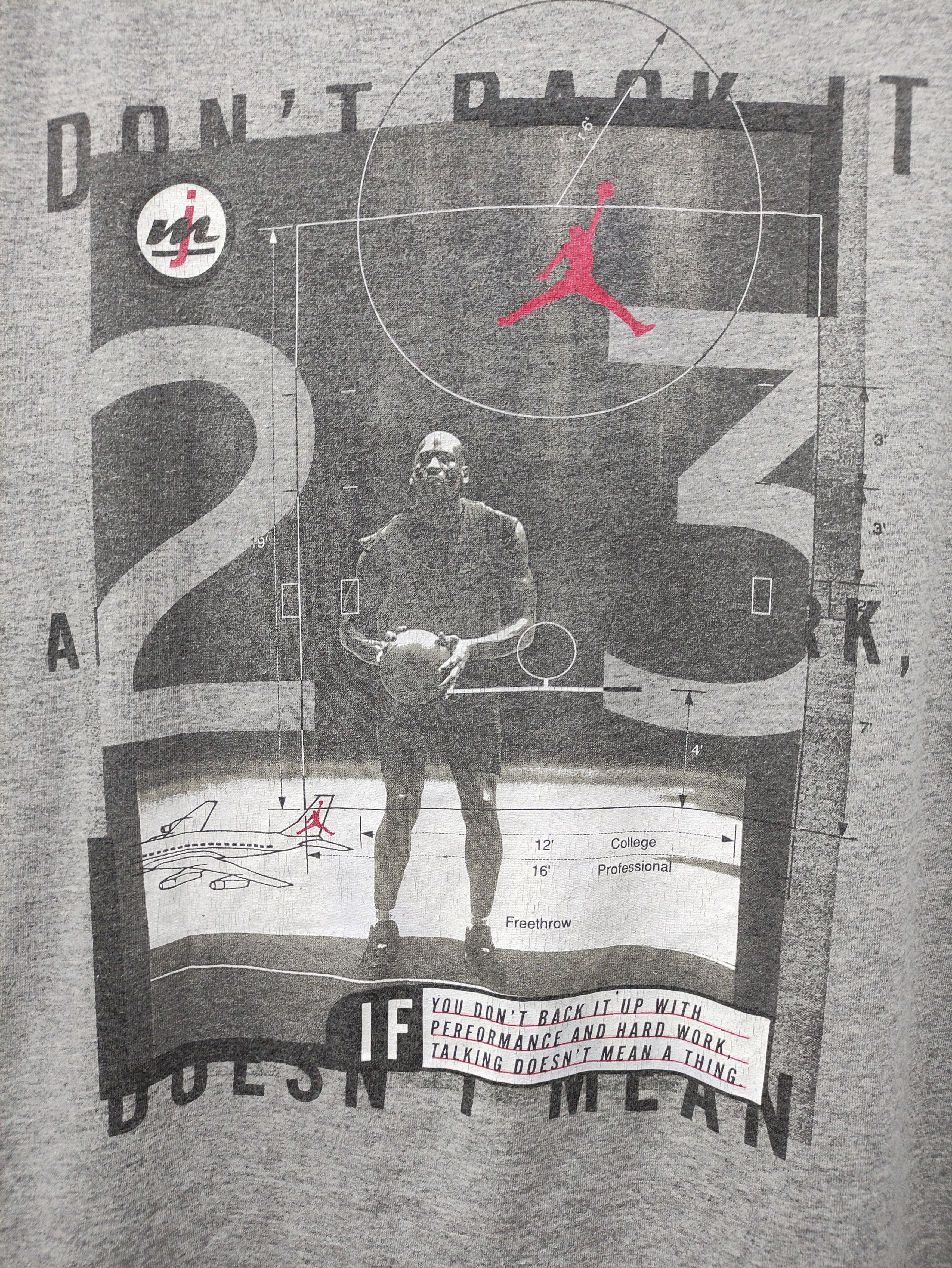 Jordan Brand VTG 90's NIKE MICHAEL JORDAN MEN'S GREY T-SHIRT Size US L / EU 52-54 / 3 - 4 Thumbnail