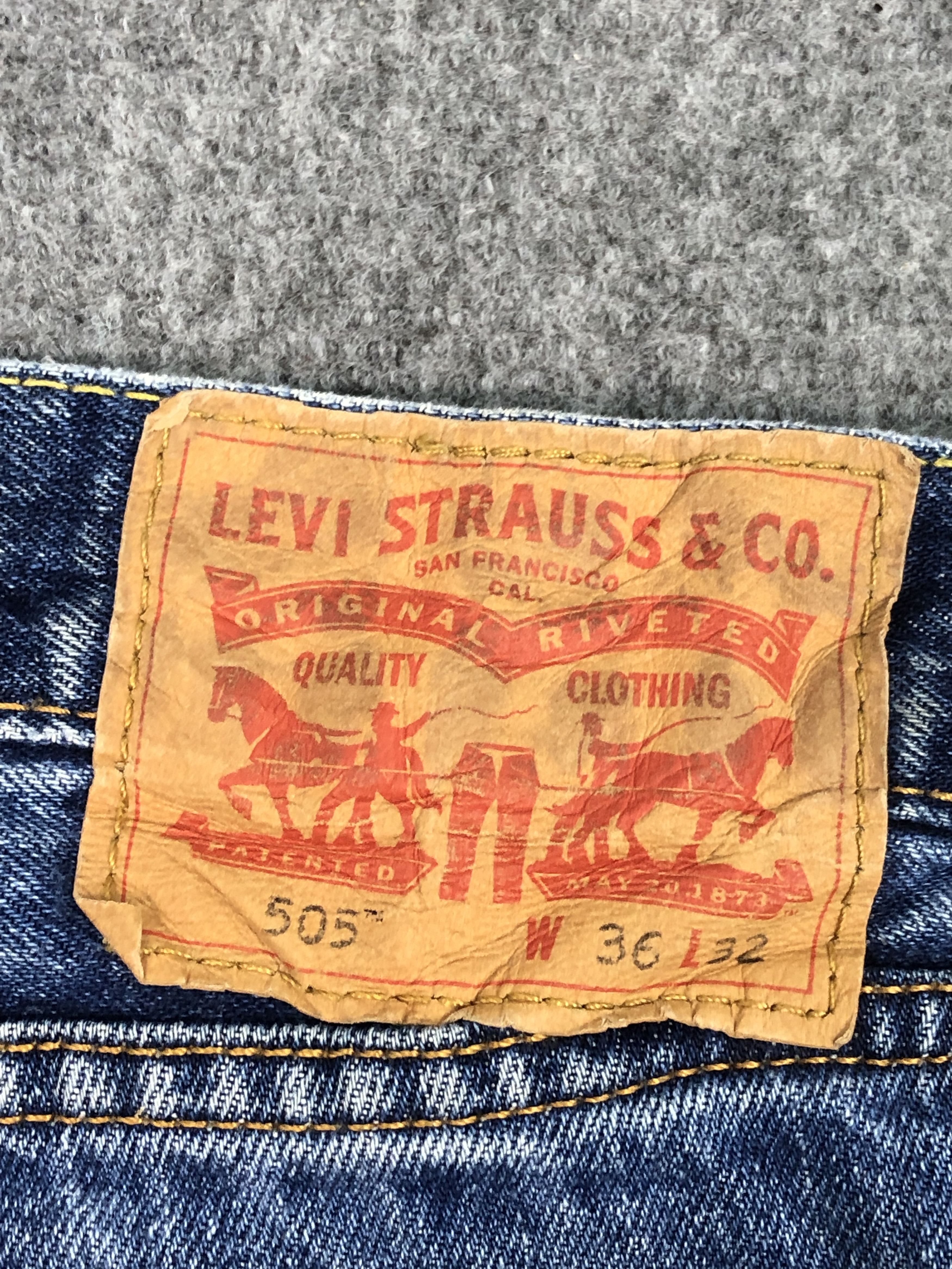 Levi's × Vintage Vintage Levis 505 Regular Fit Blue Denim DP0322 Size US 36 / EU 52 - 5 Thumbnail