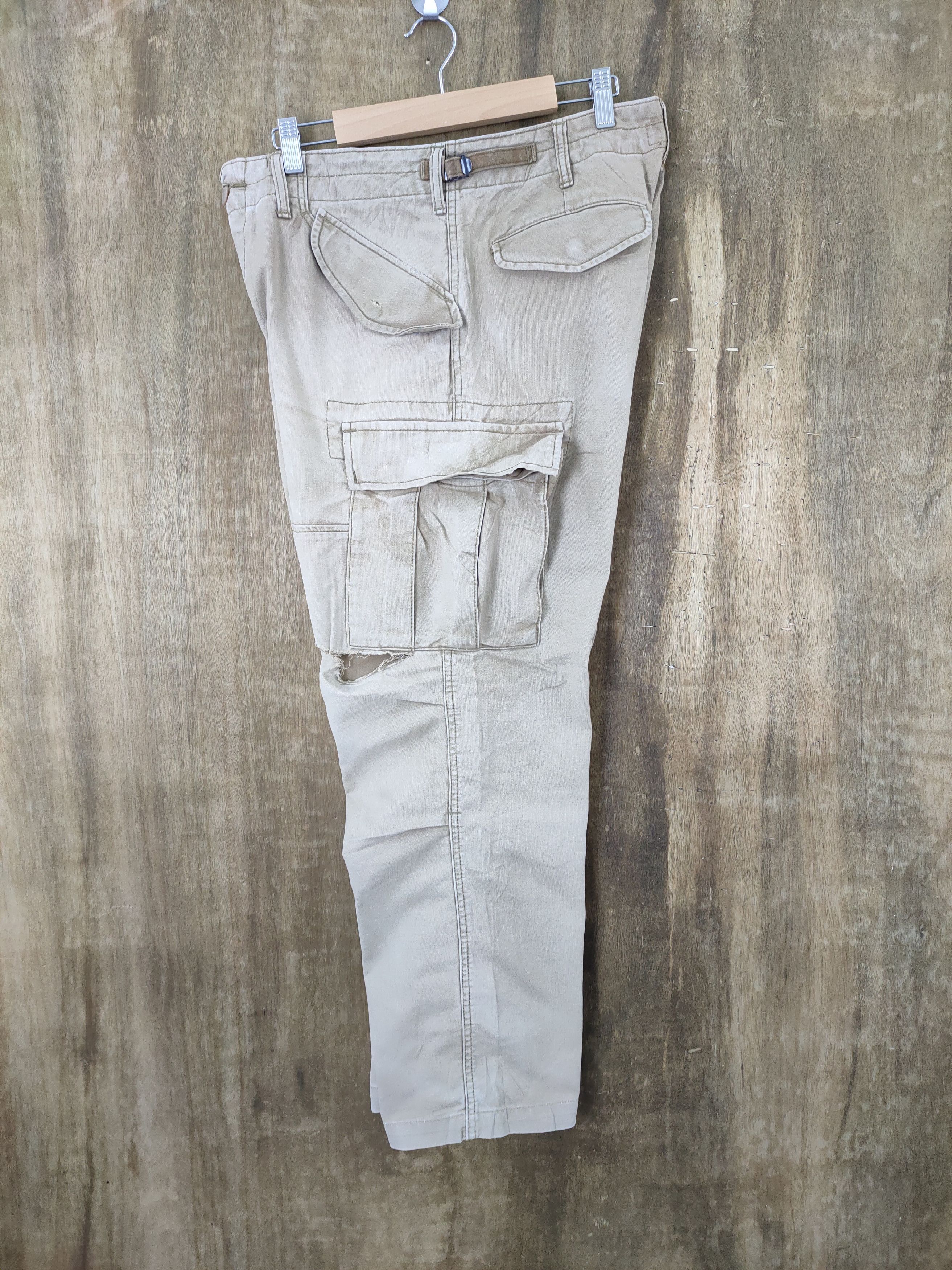 Alpha Industries VINTAGE ALPHA FADED DISTRESSED KNEE CARGO PANTS Size US 30 / EU 46 - 3 Thumbnail