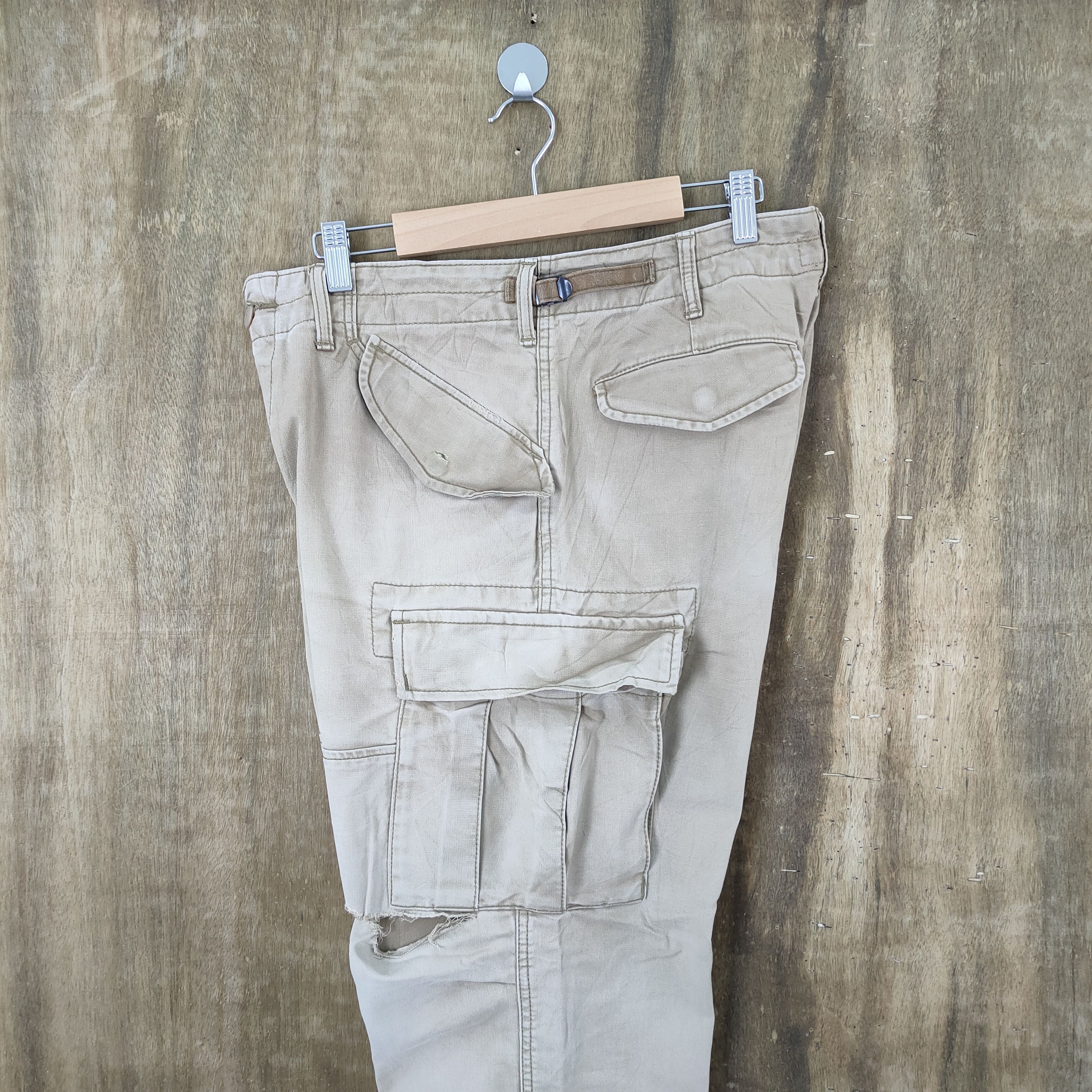 Alpha Industries VINTAGE ALPHA FADED DISTRESSED KNEE CARGO PANTS Size US 30 / EU 46 - 8 Thumbnail