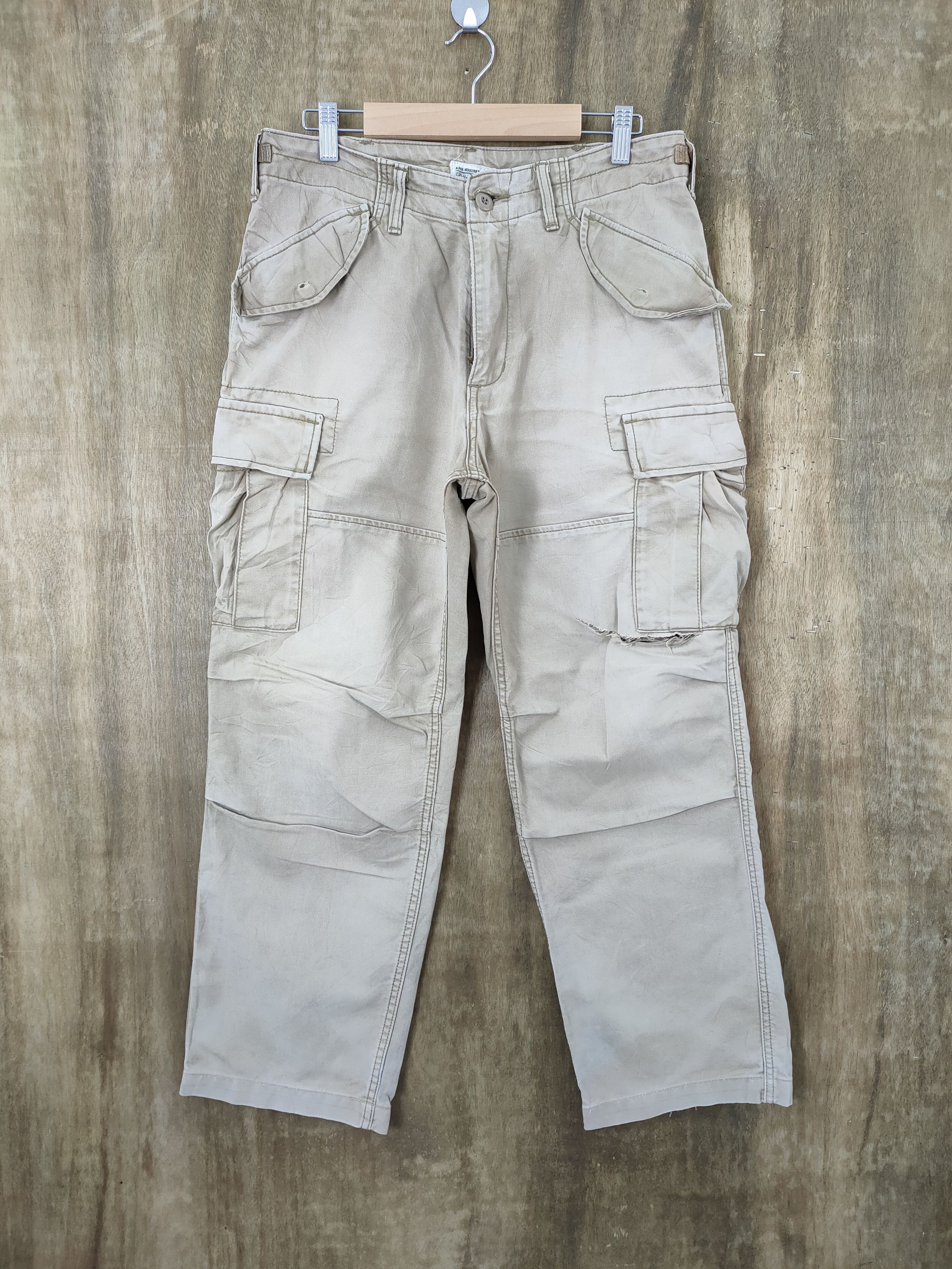 Alpha Industries VINTAGE ALPHA FADED DISTRESSED KNEE CARGO PANTS Size US 30 / EU 46 - 1 Thumbnail