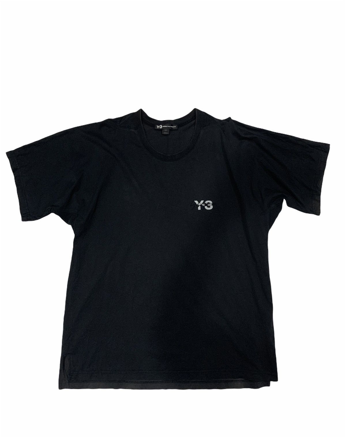 ◆Y3 YOHJI YAMAMOTO adidas トレーニングシャツ Adidas Y-3 Yohji Yamamoto Black Long Sleeved Graphic Logo Tee