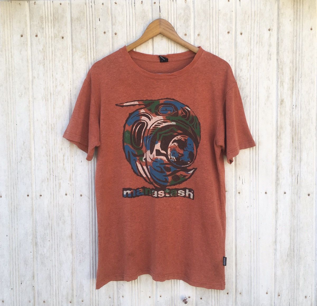 Manastash × Vintage Vintage Manatash Spell Out Multicolour Colourful Tshirt Size US L / EU 52-54 / 3 - 1 Thumbnail