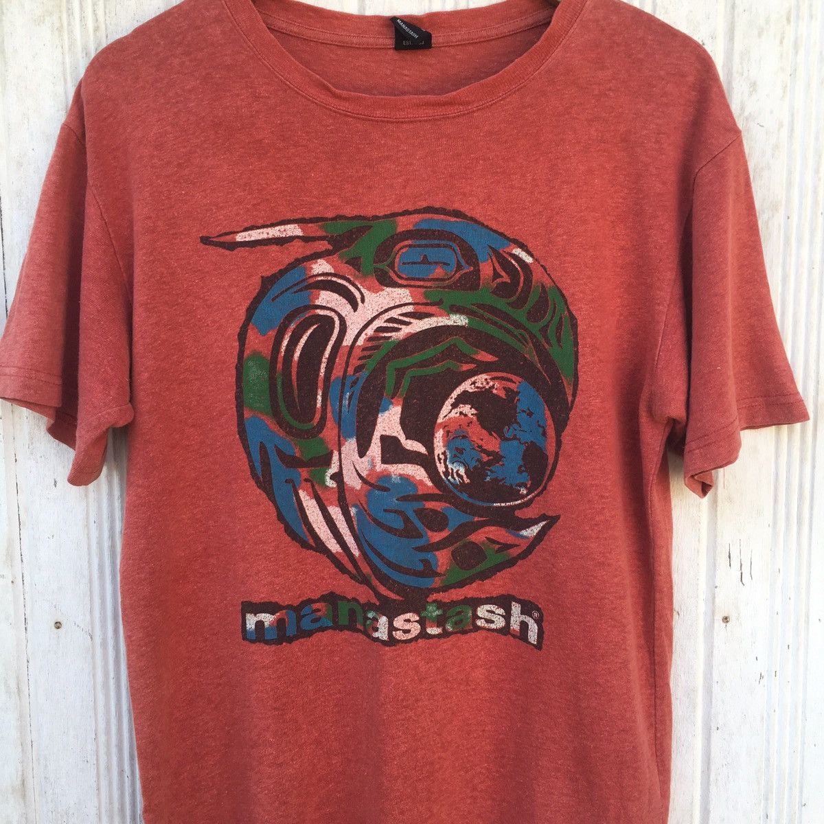 Manastash × Vintage Vintage Manatash Spell Out Multicolour Colourful Tshirt Size US L / EU 52-54 / 3 - 6 Thumbnail