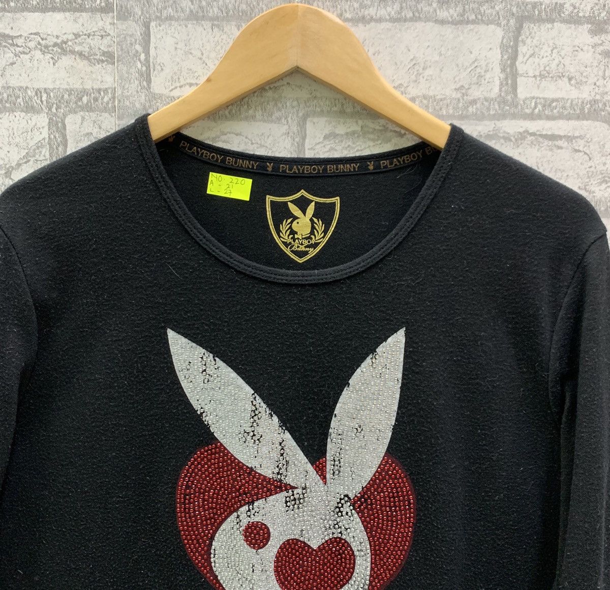 Playboy Playboy Bunny Women Big Logo Art Design Stone Beads T-shirts Size L / US 10 / IT 46 - 6 Thumbnail
