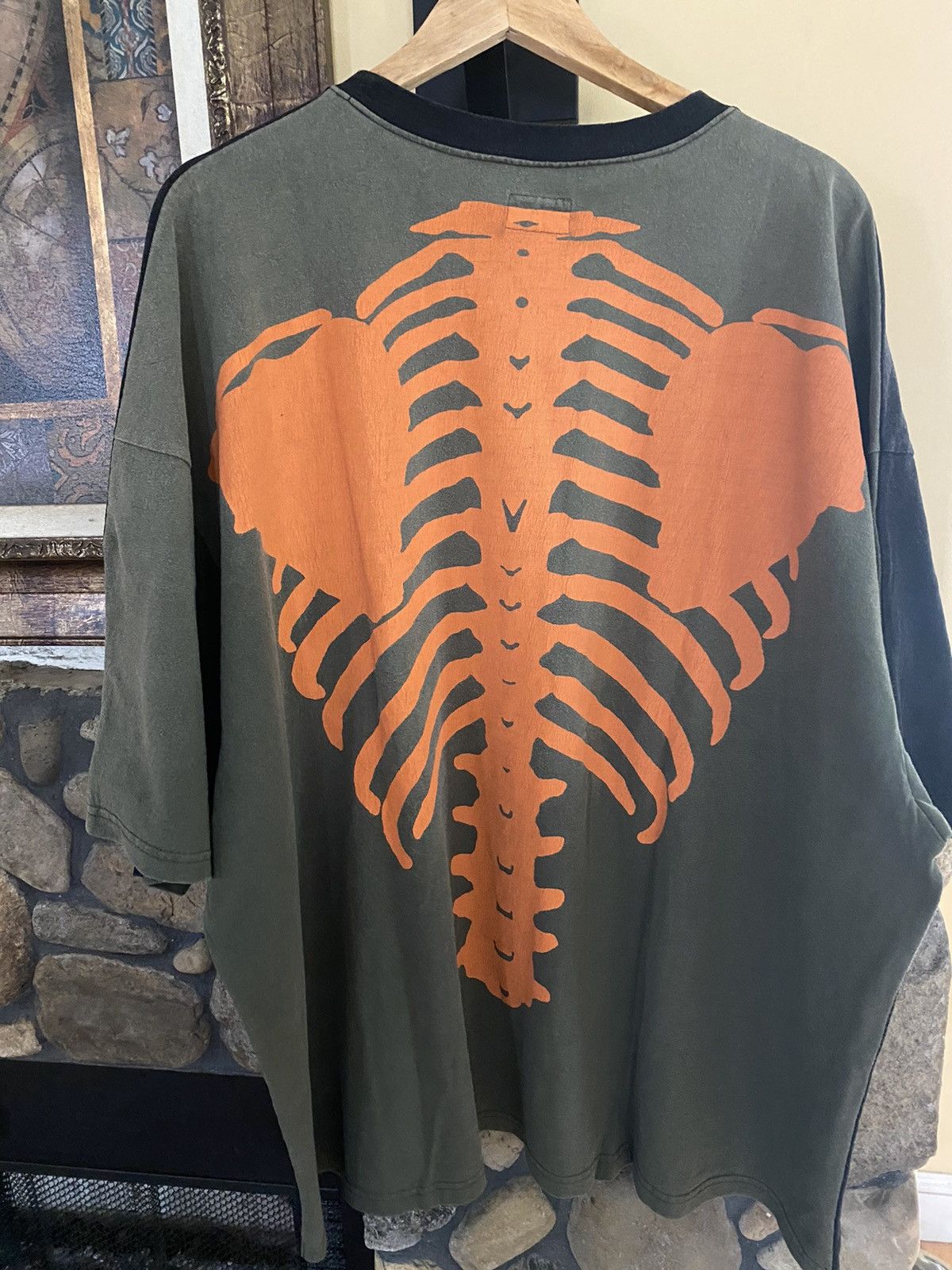 Kapital Kountry Kapital skeleton t shirt black/olive | Grailed