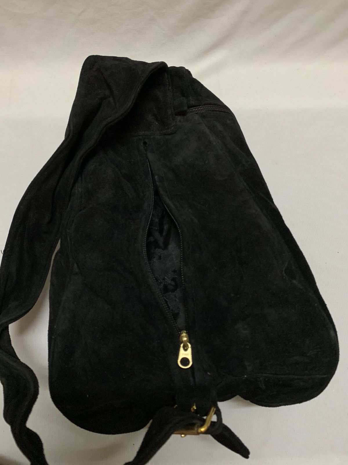 Genuine Leather Suede Leather backpack - vintage leather rucksack Size ONE SIZE - 7 Thumbnail