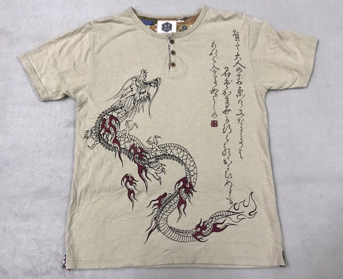 Other Sukajan Shirt Dragon Big Print Size L Fit to M Size US L / EU 52-54 / 3 - 3 Thumbnail