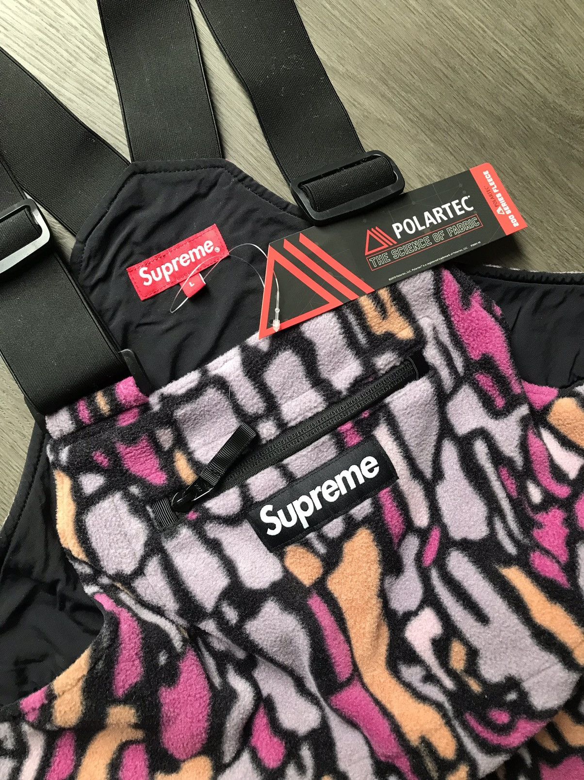 Supreme Supreme Polartec Fleece Overalls, Purple Treebark Camo, L 