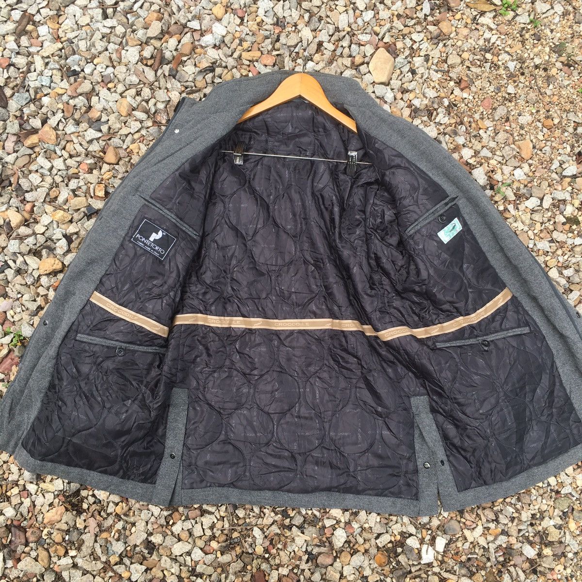 Vintage Crocodile Italy Long Jacket Large Size