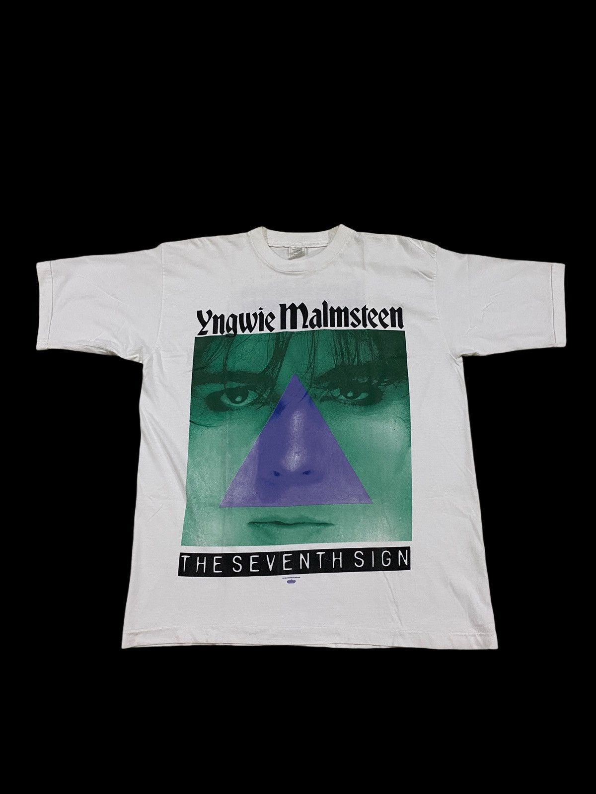 Engwie Malmsteen THE SEVENTH SIGN Tシャツ L Band Tees × Vintage Rare Vintage Yngwie Malmsteen The Seventh sign
