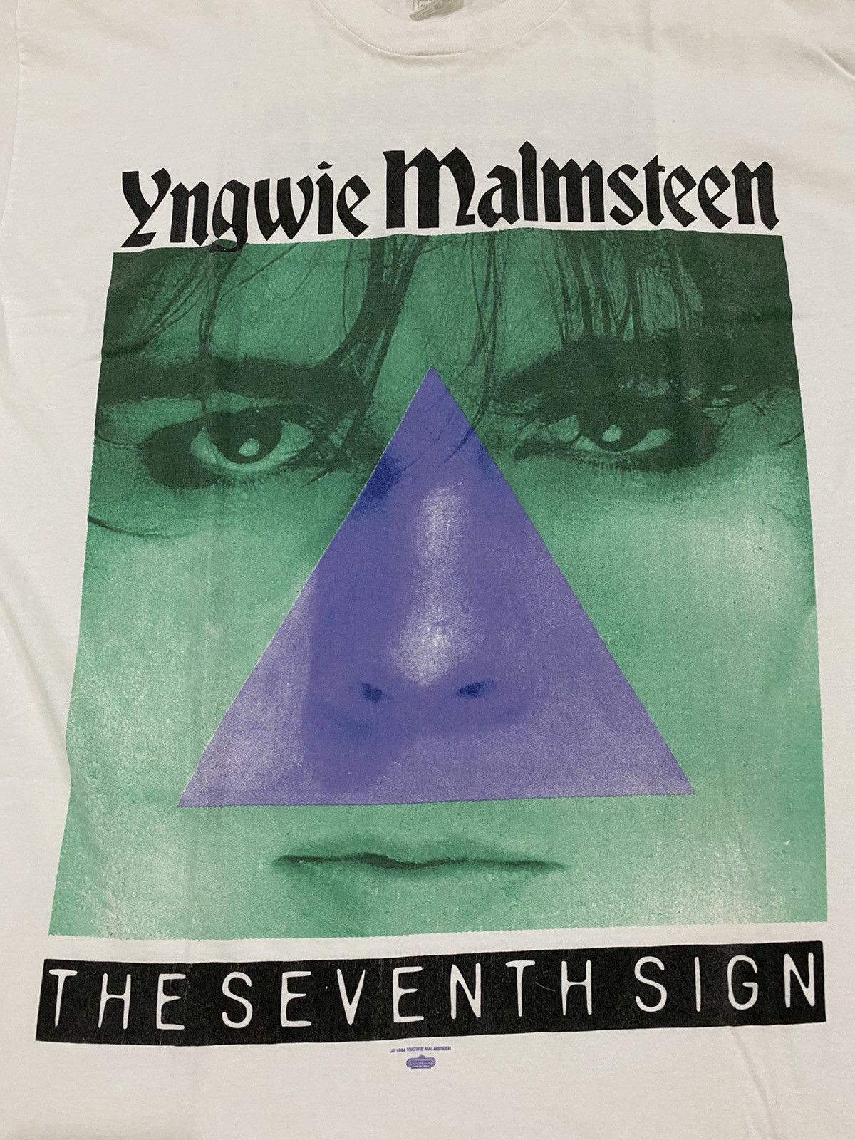 Engwie Malmsteen THE SEVENTH SIGN Tシャツ L Band Tees × Vintage Rare Vintage Yngwie Malmsteen The Seventh sign