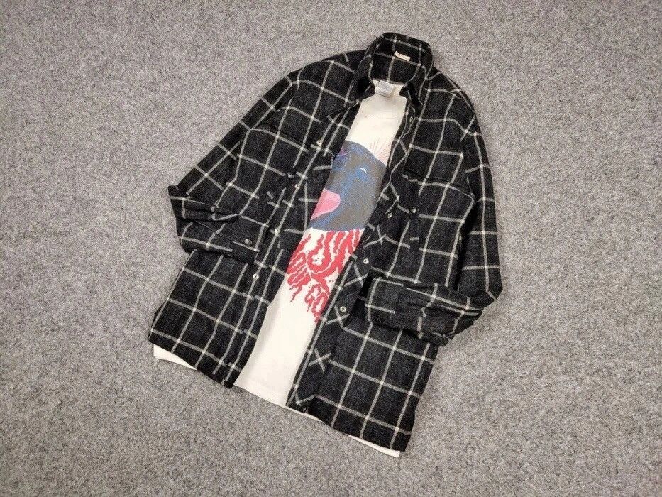 Flannel Vintage Flannel Shirt Plaid Checkered Travis Scott Style Size US L / EU 52-54 / 3 - 3 Thumbnail