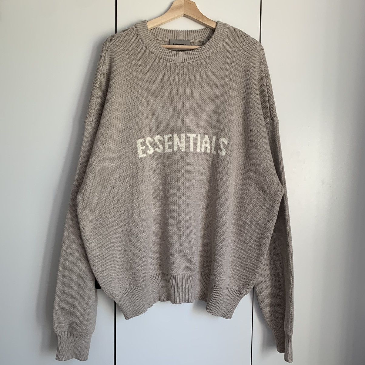 Fear of God Fear of God Essentials Knit Sweater Stone | Grailed