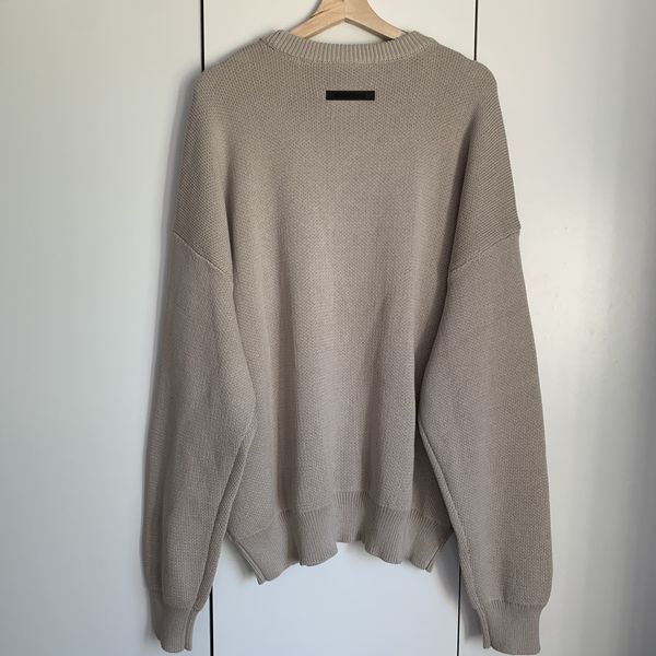 Fear of God Fear of God Essentials Knit Sweater Stone | Grailed