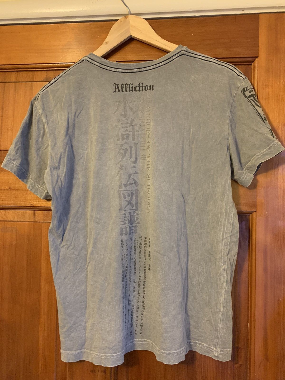 Affliction × Vintage *RARE* Vintage Affliction Samurai V-Neck T-Shirt - Medium Size US M / EU 48-50 / 2 - 2 Thumbnail