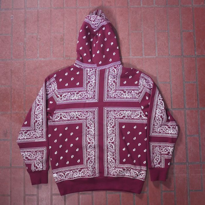 Burgundy discount bandana hoodie