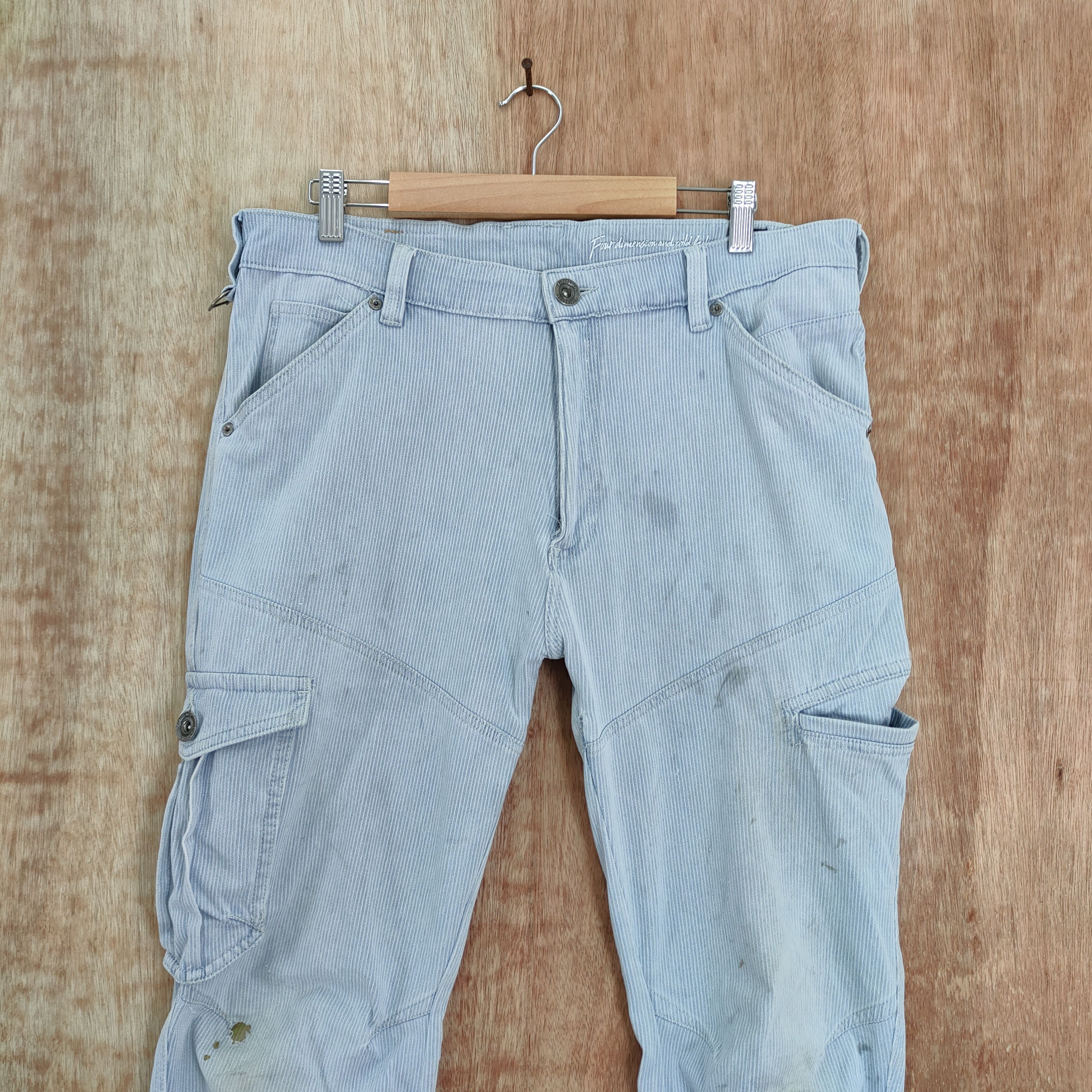 Japanese Brand FIELD CORE STRECHT FADED/STAIN CARGO PANTS Size US 33 - 4 Thumbnail