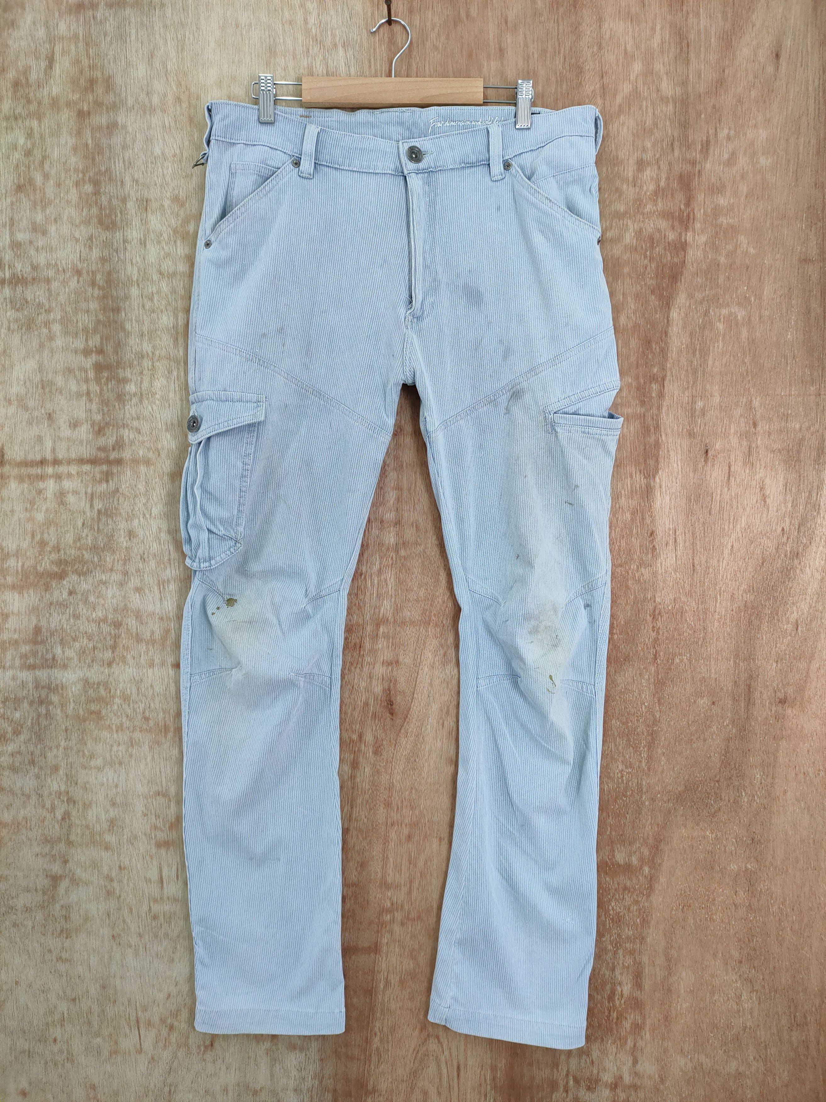 Japanese Brand FIELD CORE STRECHT FADED/STAIN CARGO PANTS Size US 33 - 12 Thumbnail