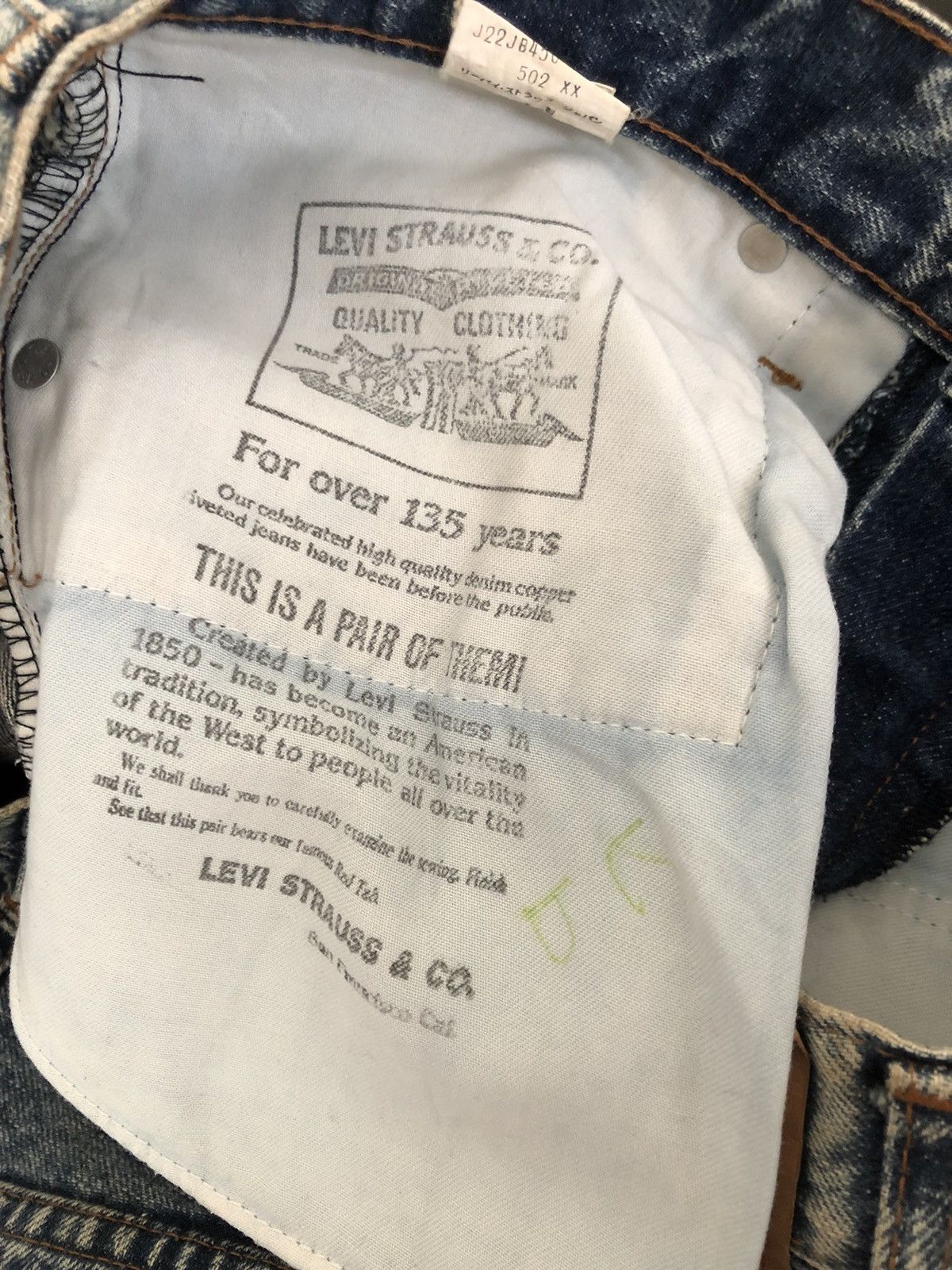 Levi's Vintage Clothing Vintage 1989 Levi’s 502 XX Big E Selvedge Denim Jeans Size US 32 / EU 48 - 22 Thumbnail
